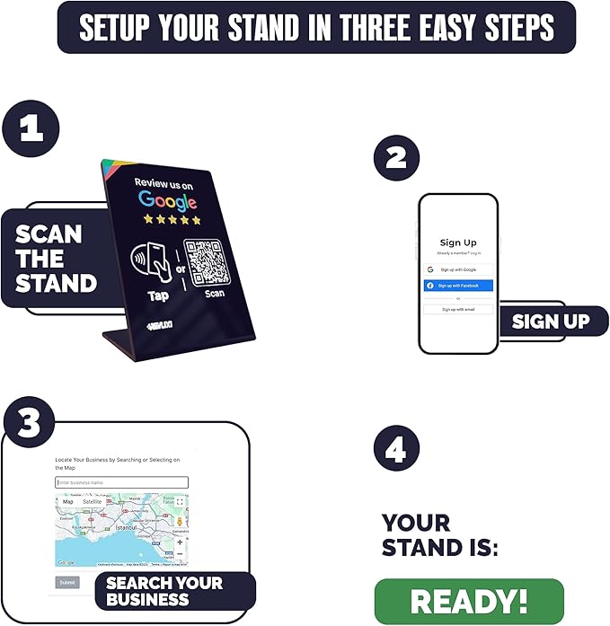 REVLIXI Google Review Stand- Boost Reviews w/Reusable Google Review Tap Card - Image 5