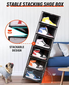KDOR Shoe Boxes Clear Plastic Stackable 10 Pack Sneaker Storage Boxes - Image 5