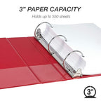 Samsill 3 Inch 3 Ring Binder, Made in USA, Economy Round Ring, 550 Sheet - Image 3