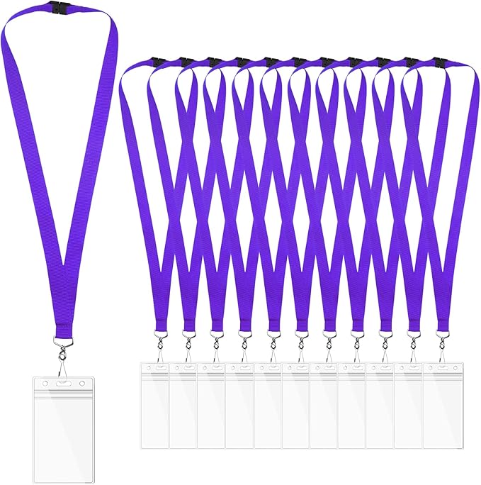 12-Pack Purple Breakaway Lanyards by WEZEBEL
