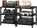 LELELINKY 3-Tier AV Media Player Stand Set of 2, Wooden TV Stand, Game Console by LELELINKY