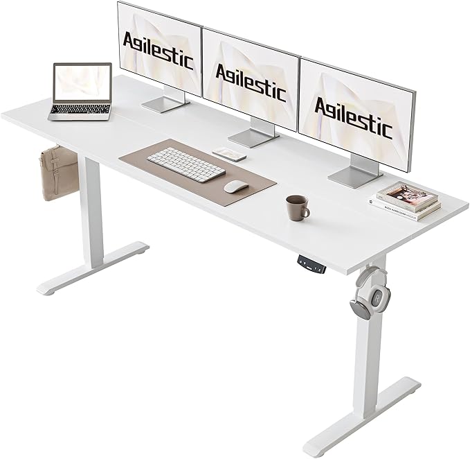 Agilestic Electric Standing Desk, Large 63 x 24 Inches Height Adjustable Desk by Agilestic