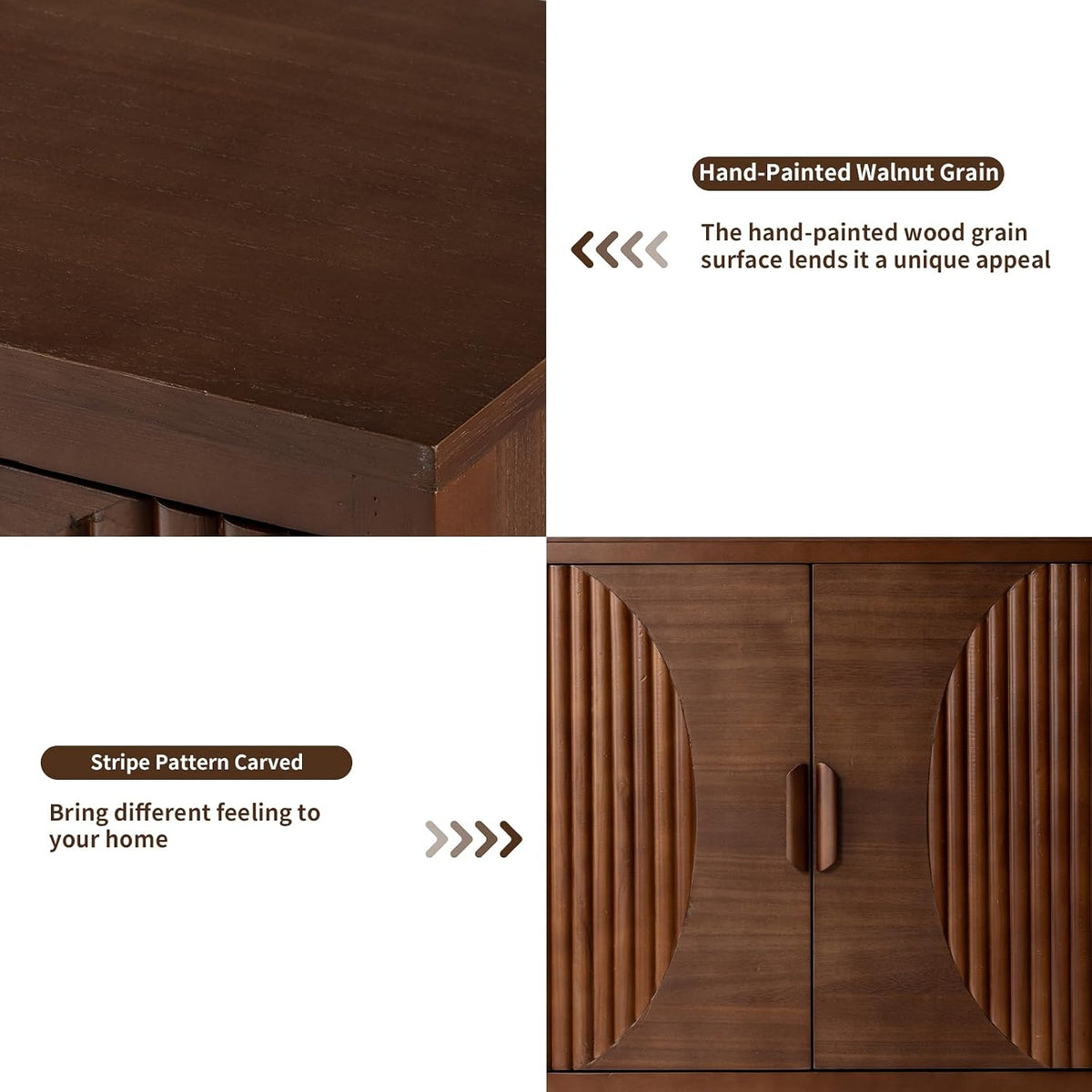 HOMPUS Modern Buffet Cabinet Set of 3, Accent Sideboard Storage Cabinet with ...