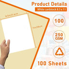 100 Sheets White Cardstock 8.5 x 11 Certificate Paper, 92lb Heavyweight Card - Image 2