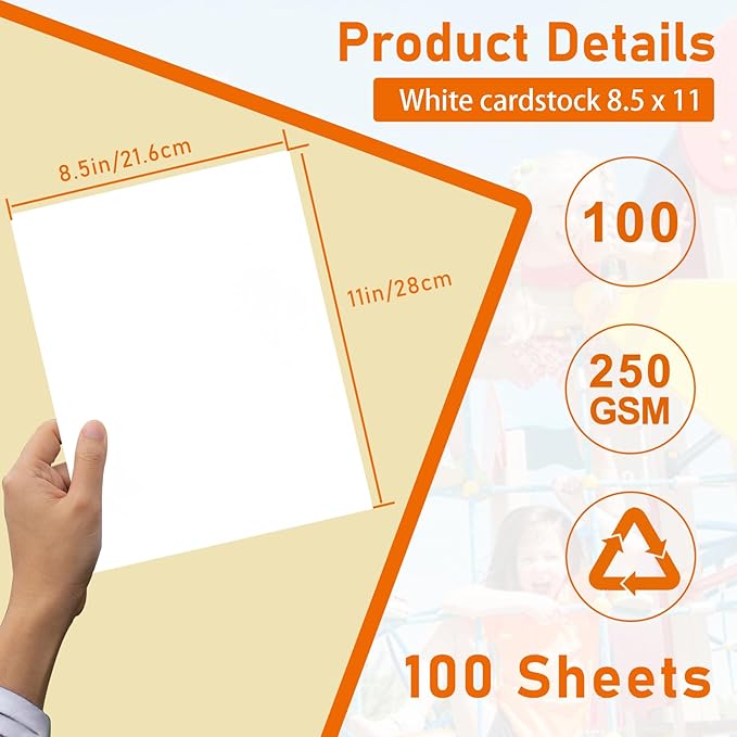 100 Sheets White Cardstock 8.5 x 11 Certificate Paper, 92lb Heavyweight Card - Image 2
