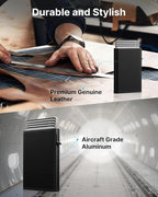 typecase Mens Wallet Card Holder: Pop Up Aluminum Case, Genuine Leather - Image 5