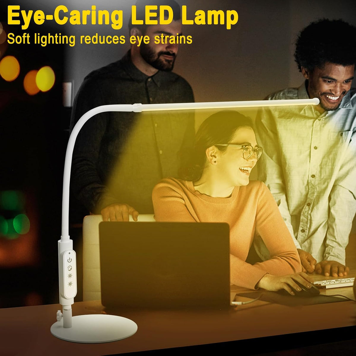 CGBE LED Desk Lamp, 23.6" Nail Light for Desk with Adjustable Gooseneck