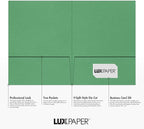 LUXPaper 9" x 12" Presentation Folders | Two Pocket | Holiday Green | 100lb. - Image 2