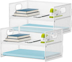 Marbrasse 2 Tier Paper Organizer Letter Tray, Mesh File Organizer by Marbrasse
