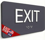 ADA Compliant Exit Sign with Braille by NapTags