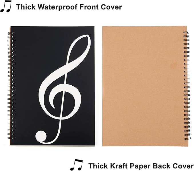 MoHern Blank Sheet Music Notebook, 160 Pages Composition Staff Paper Notebook 2 - Image 6