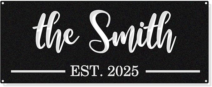Custom Metal Name Sign, Personalized Last Name Metal Sign, Family Name Sign by HYTSIGN