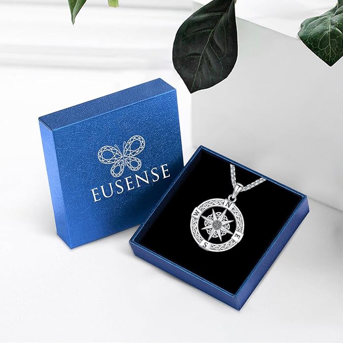 Compass Necklace for Women Men 925 Sterling Silver Pendant Urn Necklaces for - Image 4