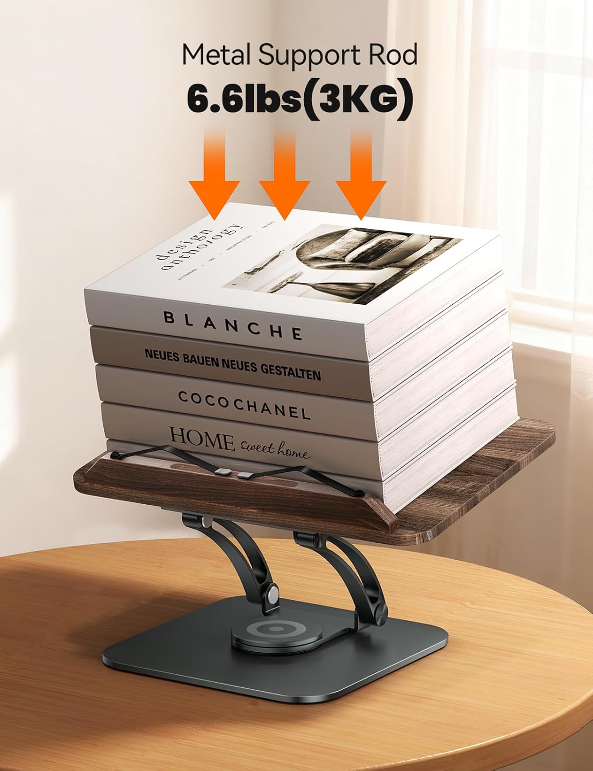 Tounee Book Stand for Reading, Adjustable Book Holder with 360° Swivel Base, ...