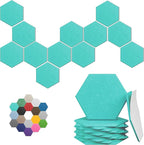 Hexagonal Acoustic Panels-12 Pack High-Density Sound Absorbing Panels by UNECHOACOUSTIC
