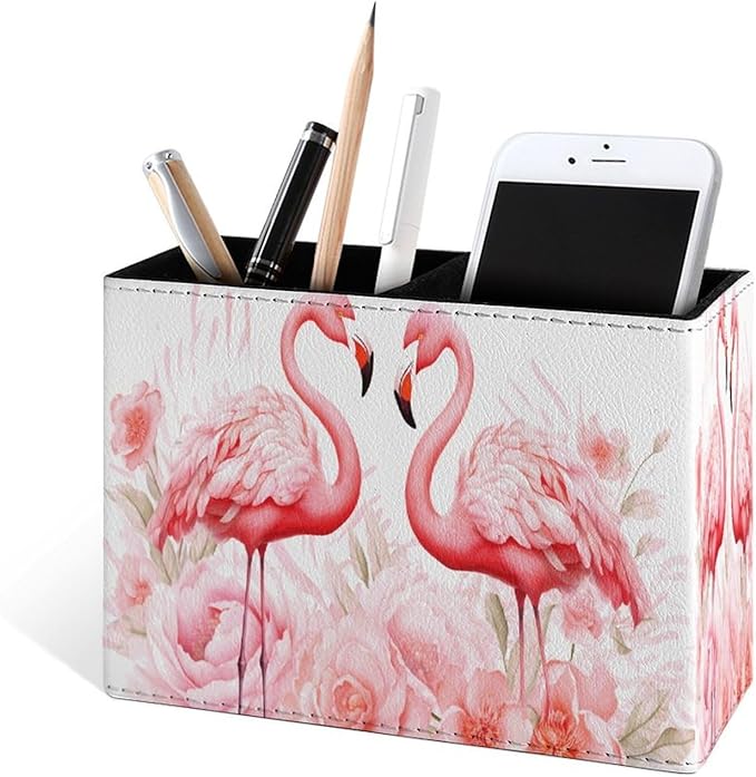 Famame Pink Flamingos Flowers Pencil Holder - Image 2