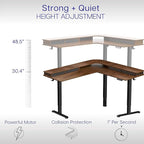 VIVO Electric 2-Tier Corner L-Shaped 63 x 55 inch Standing Desk, Height - Image 3