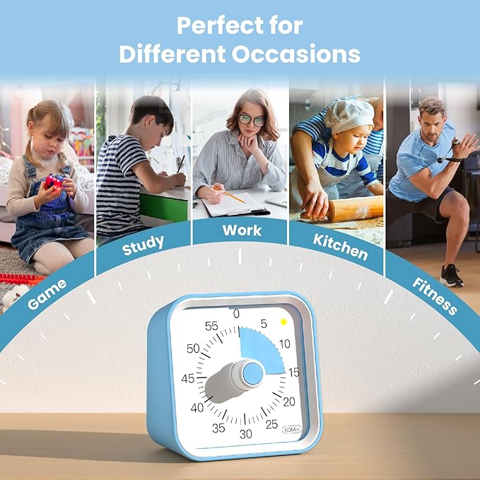 Visual Timer for Kids with Pause Function, 60 Minute Countdown Timer for Kids - Image 6