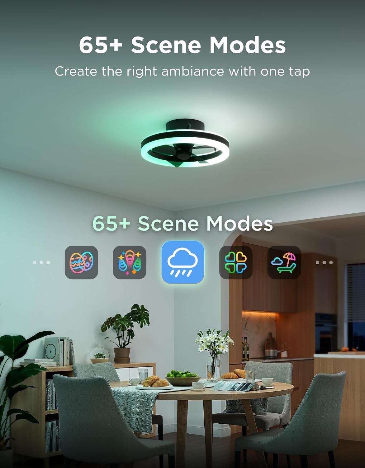 govee ceiling fan with lights, 20'' rgbic fandelier, package contents