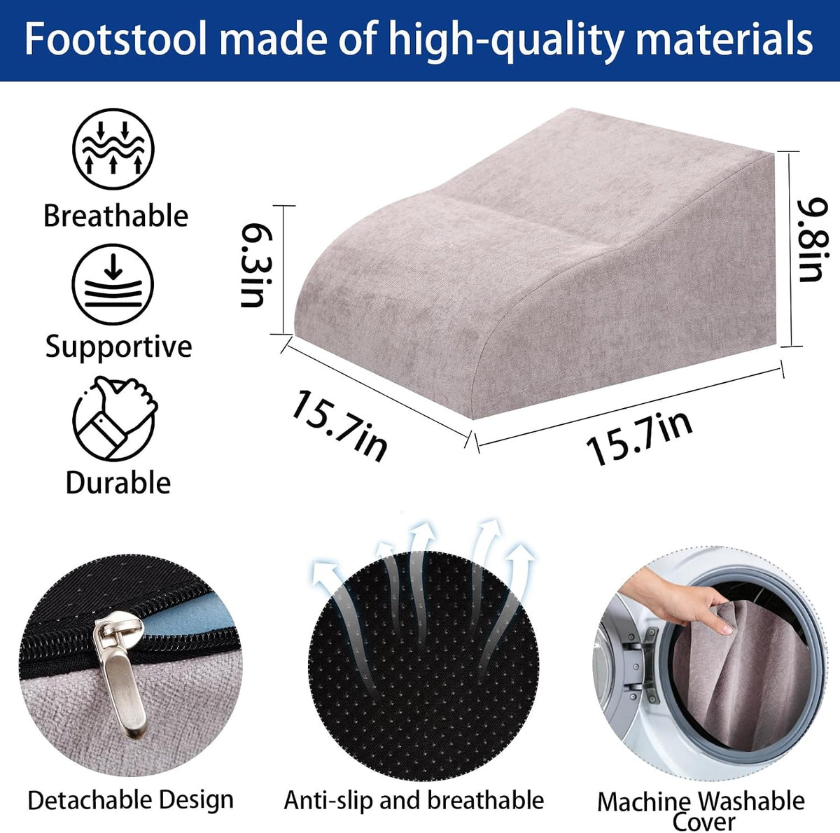 Foot Rest for Under Desk at Work, Ergonomic Under Desk Footrest with Washable...