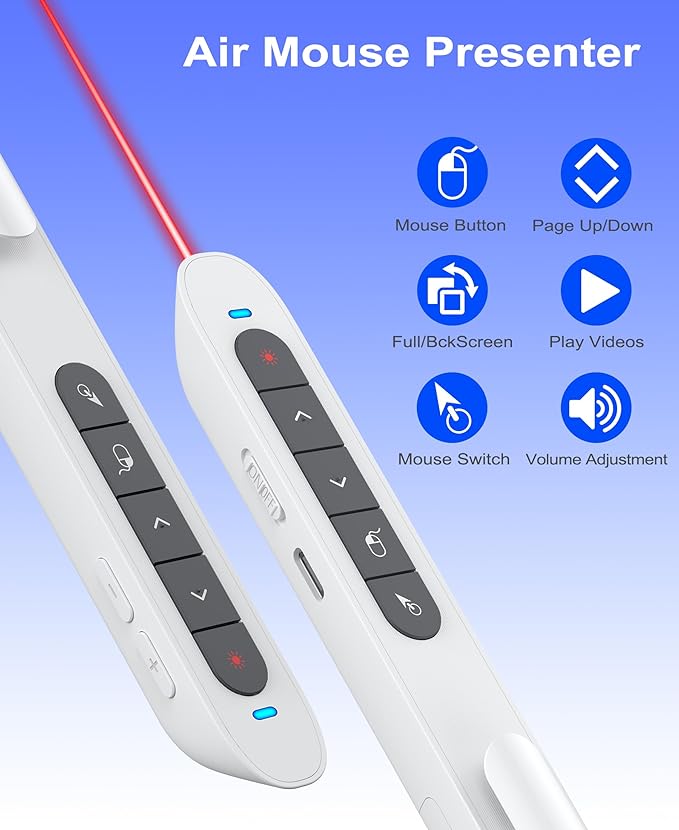 Air Mouse Clicker for Presentation Rechargeable Presenter Clicker Remote for - Image 5