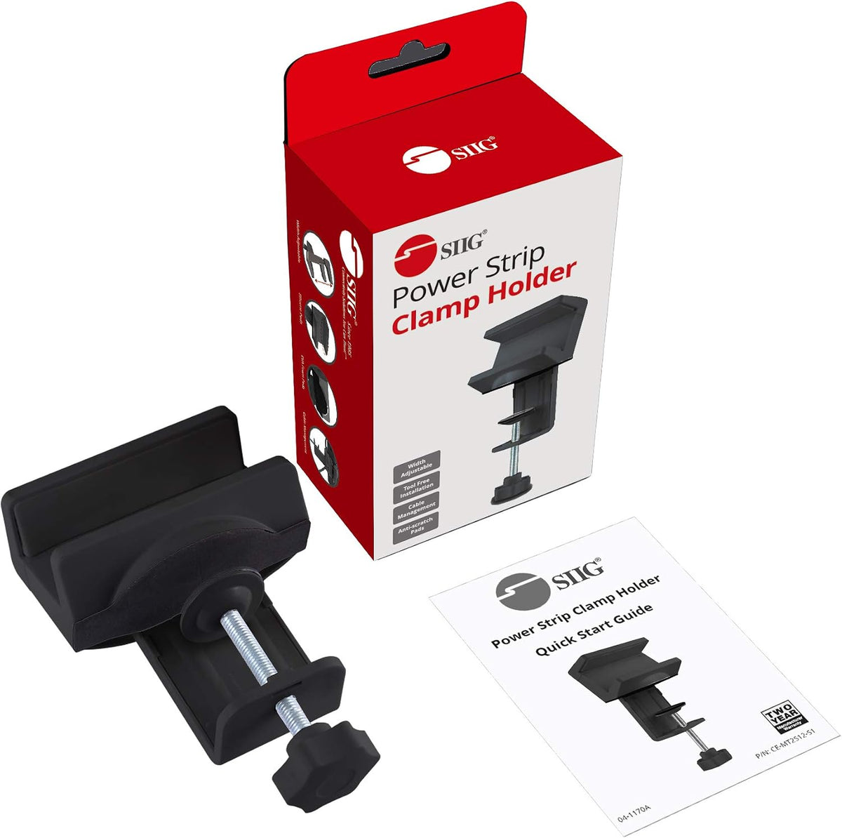 SIIG Power Strip Clamp Holder with Cable Management, CE-MT2Y12-S1
