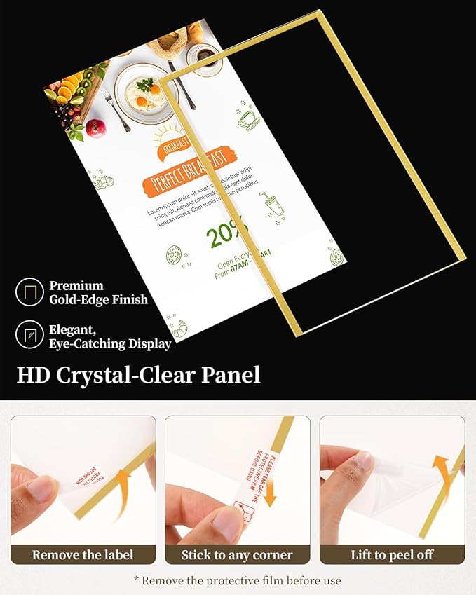 Dynta Acrylic Sign Holder 4x6 8 Pack Double Sided Clear Plastic Display Stands - Image 4