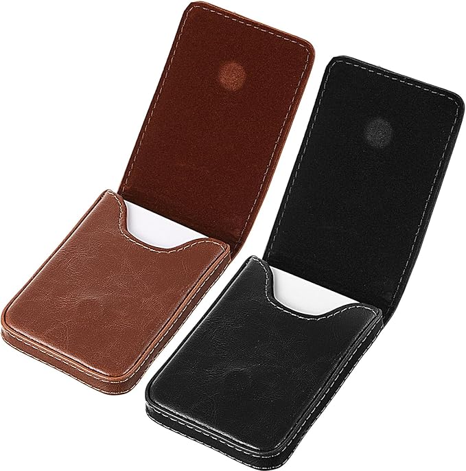 Outus 2 Pieces Business Card Holder, PU Leather Business Card Case Pocket Wallet by Outus