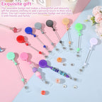50 Pcs Colorful Beadable Badge Reel, Retractable Clips Holder Beaded Blank Bars - Image 6