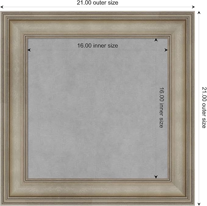 Amanti Art Silver Framed Magnetic Board 21x21 Small Vision Board - Image 3