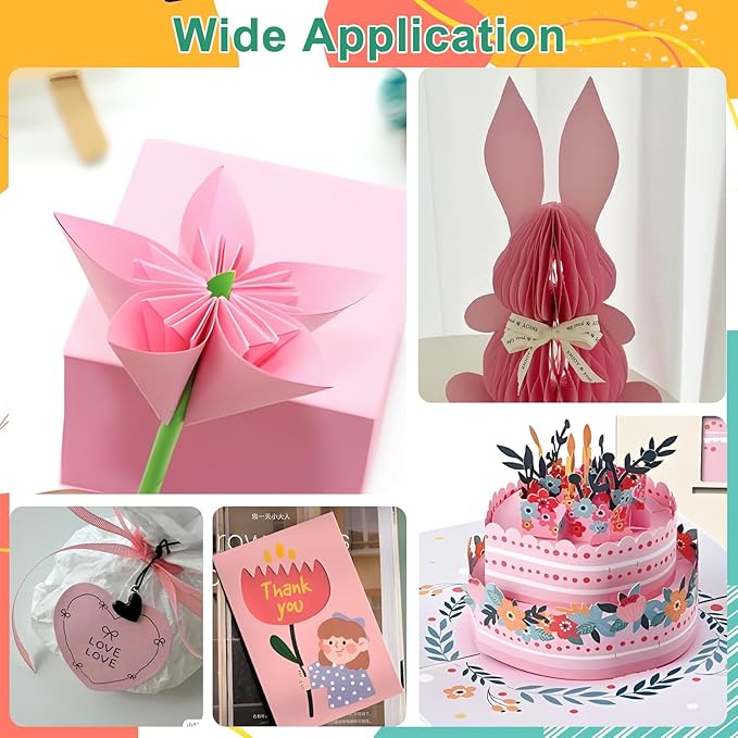 OcePor 100 Sheets Pinks Valentine's Day Cardstock Paper, Colored Printer Paper - Image 7