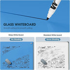 MaxGear Glass Whiteboard, Tempered Magnetic Dry Erase Board Blue, Frameless - Image 5