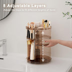 Rotating Makeup Organizer Countertop, DIY Adjustable Trays Spinning Skincare - Image 4