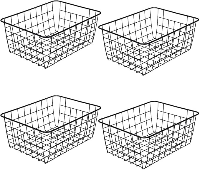 LeleCAT Wire Storage Baskets, Metal Wire Food Storage Organizer Bin Basket by HomeSpaceStorageBasket