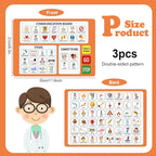 3 Pcs Communication Boards for Non Verbal Adults 11.81 x 8.27 Inches Colorful - Image 2