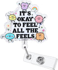 It's Okay to Feel All The Feels Funny Nurse Badge Reel, Cute Inspirational by LINAYOHA