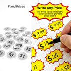 450 Pcs Upgraded Garage Sale Stickers, Removable & No-Residue Yard Sale Price Stickers, Writeable Price Tag Stickers Essential for Garage/Yard Sales Supplies, Flea Markets, Retail, Small Business