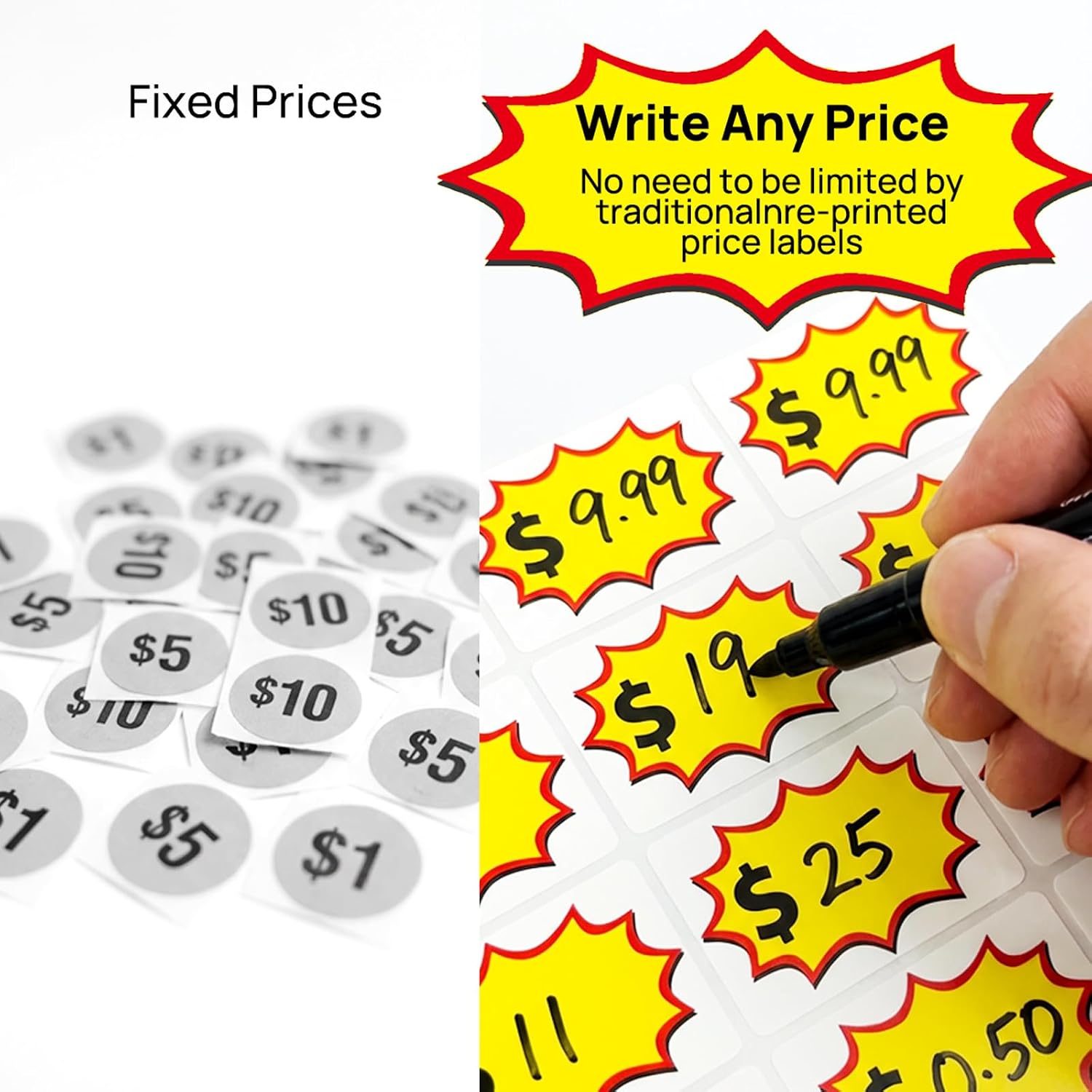 450 Pcs Upgraded Garage Sale Stickers, Removable & No-Residue Yard Sale Price Stickers, Writeable Price Tag Stickers Essential for Garage/Yard Sales Supplies, Flea Markets, Retail, Small Business
