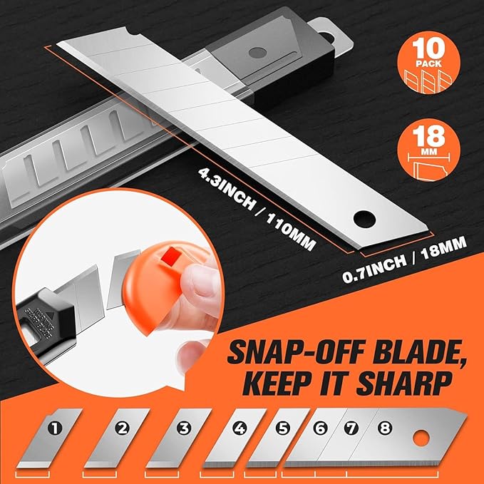 JOYUMY 20 Pack Utility Knife, Box Cutter Retractable, Box Knife - Image 4