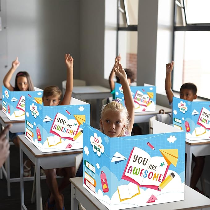 24 Pcs Privacy Boards for Student Desks Bright Colored Classroom Desk Divider - Image 7