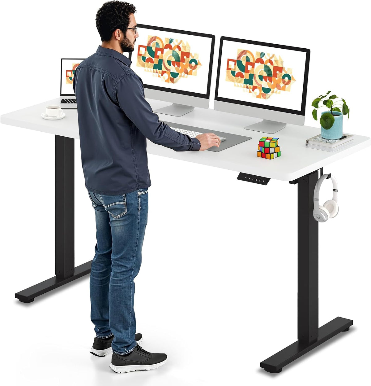 SANODESK Electric Standing Desk 60 x 24 Inches Whole-Piece Desktop Height