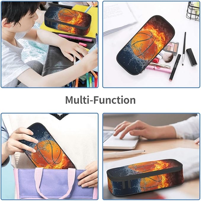 Cool Basketball Ball Pencil Case Big Capacity Storage Pencil Pouch Stationery - Image 8