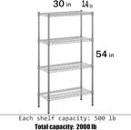 Regal Altair 14" Deep x 30" Wide x 54" Height Wire Shelving Kit | 4-Tier | NSF - Image 3