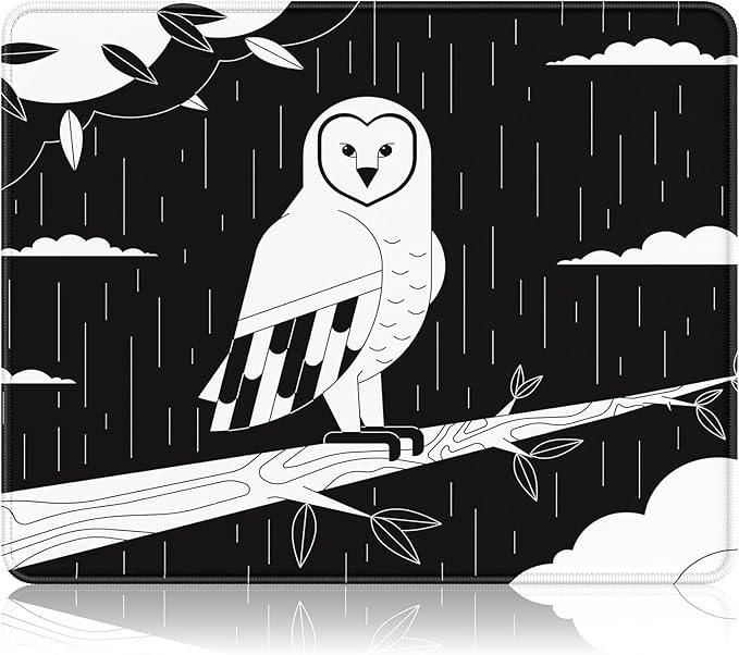 Auhoahsil Mouse Pad, 12 x 10 in Owl Theme Computer Mouse Pad by Auhoahsil