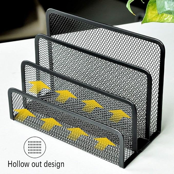 wishacc Desk Mail Organizer Small File Holders Letter Metal Mesh - Image 7