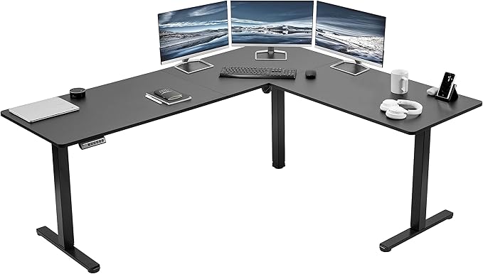 VIVO Electric Corner 75 x 63 inch L-Shaped Standing Desk, Memory Height by VIVO