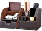 kingfom pu leather desk organizer pen pencil holder, main product view