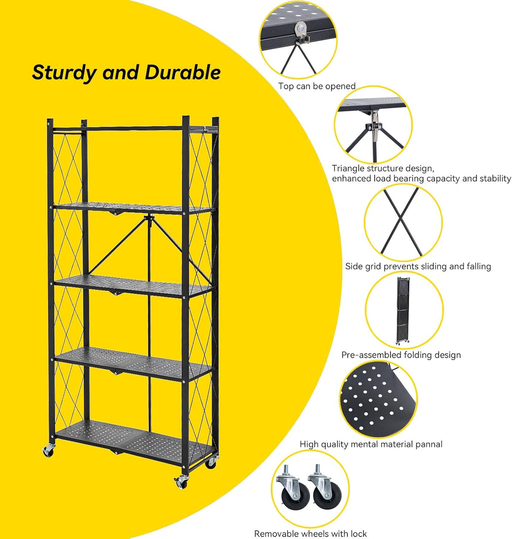 brian & dany 5-tier foldable storage shelves with, package contents