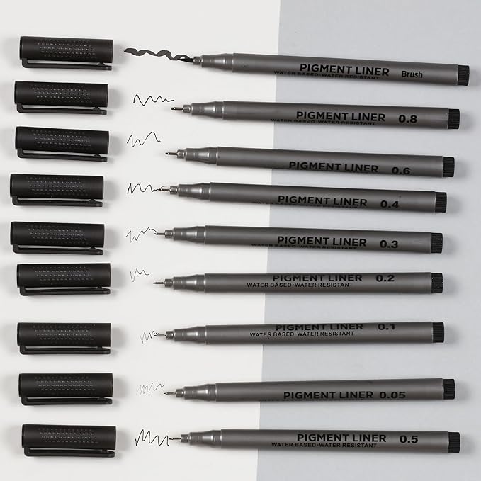 Incraftables Calligraphy Brush Pens – Pack of 9 Assorted Tips – Black Chisel - Image 6