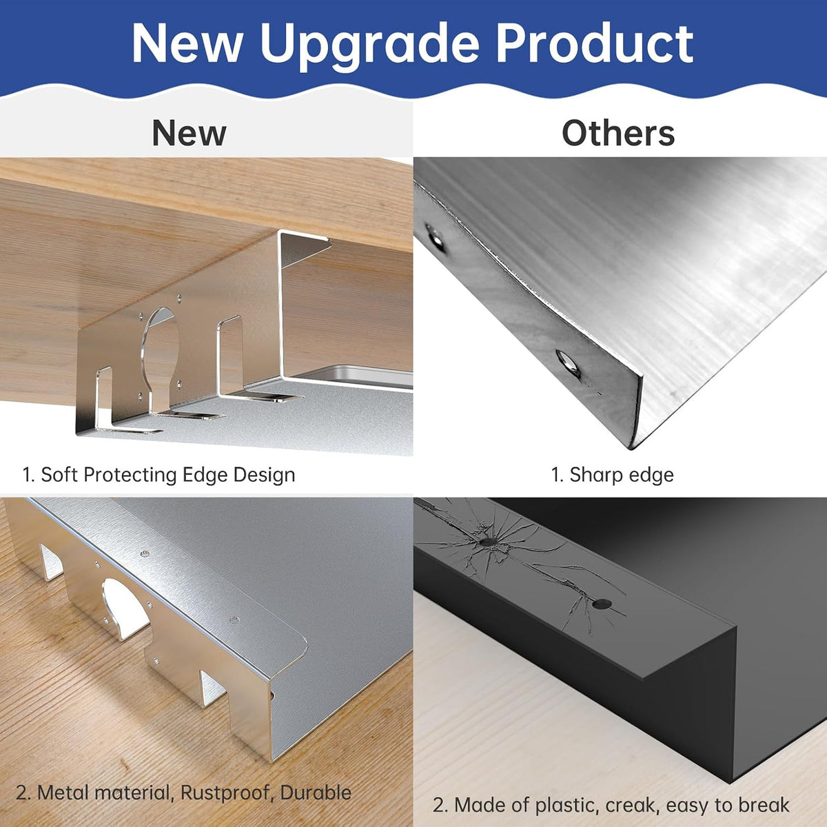 Upgrade Under Desk Shelf with Heat Dissipation - Under Table Shelf for Laptop...